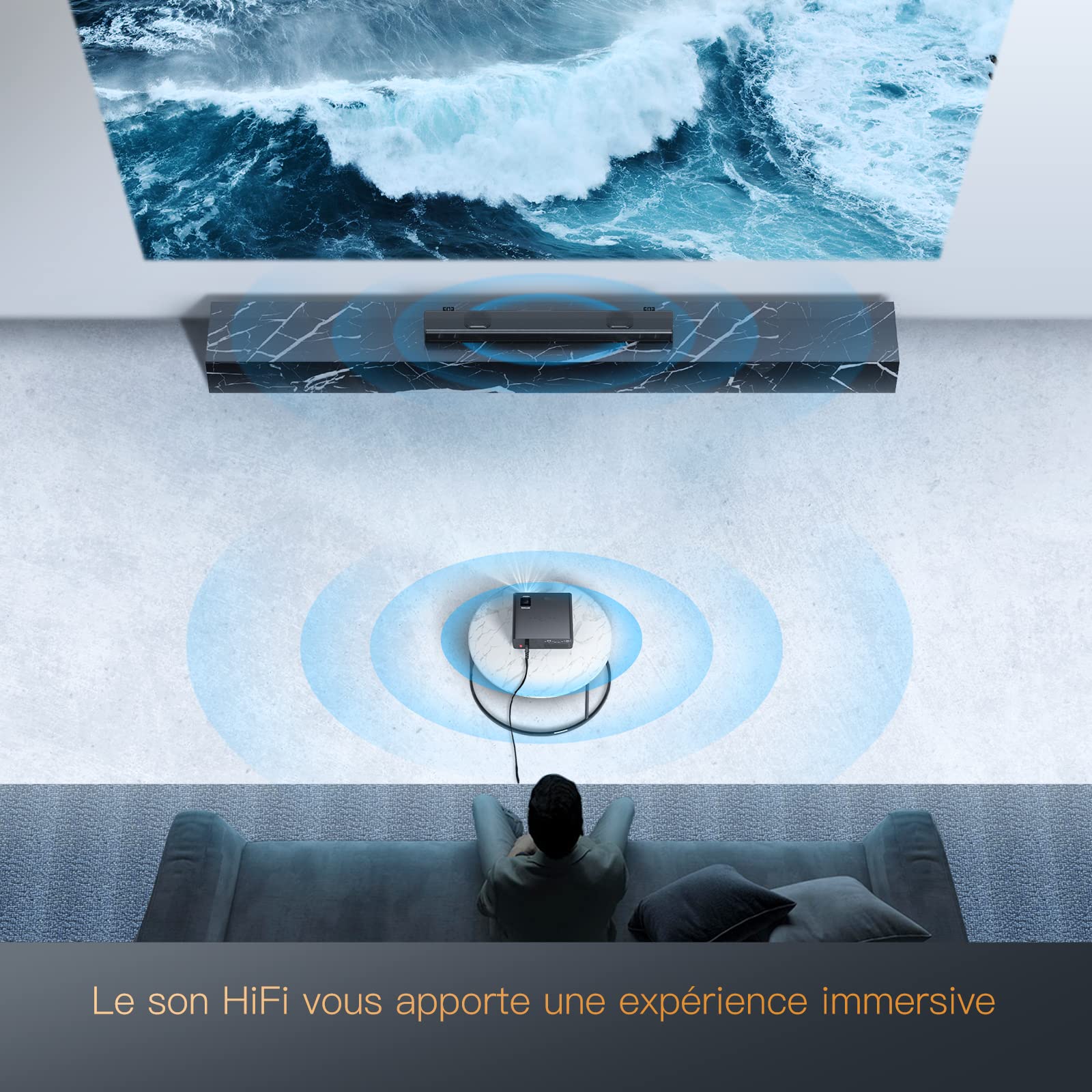 Beamer 5G WiFi Bluetooth, TOPTRO X5, 9000 Lumen, 4K-Projektor